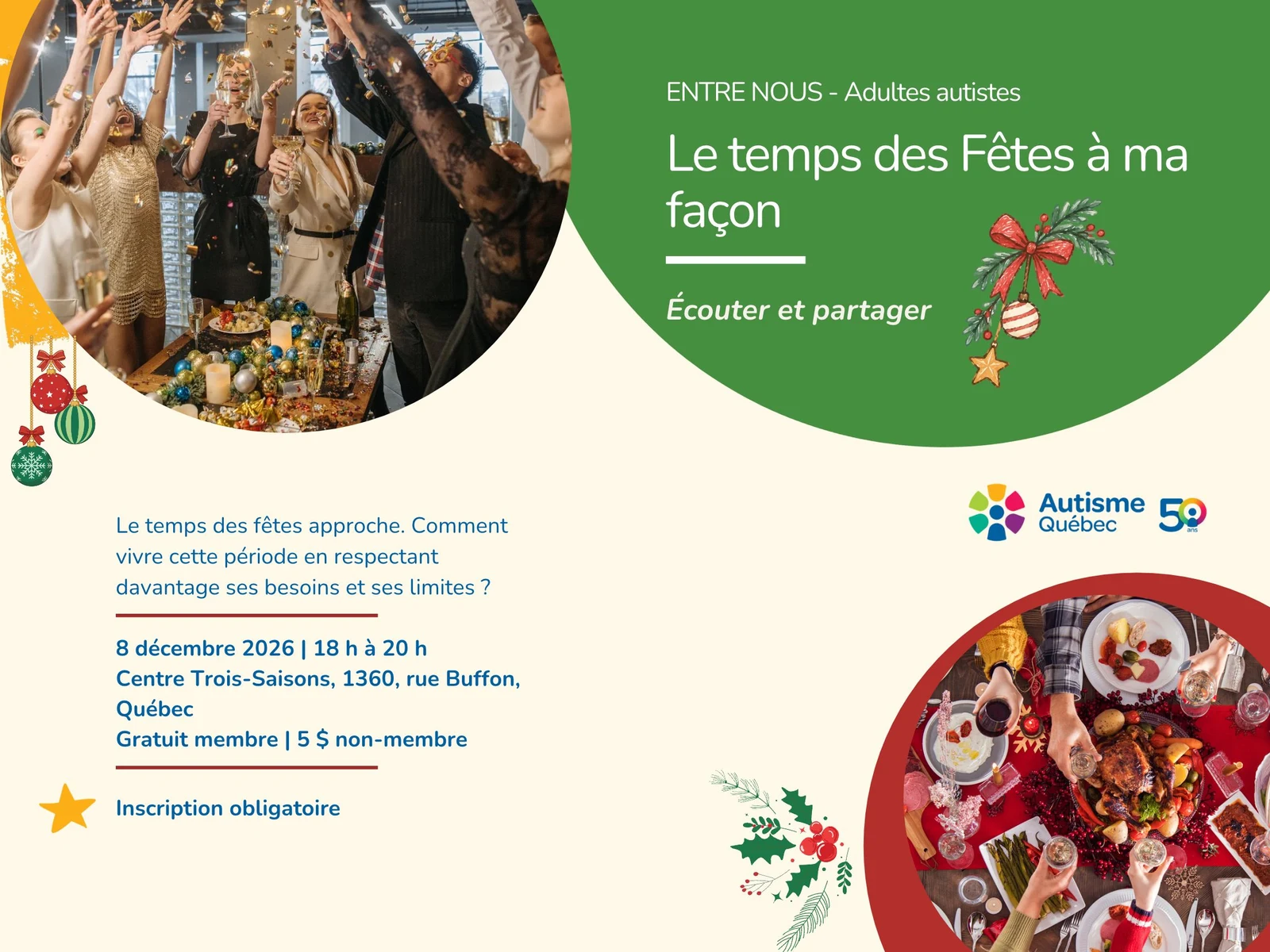 Entre nous — Adultes autistes : le temps des Fêtes à ma façon